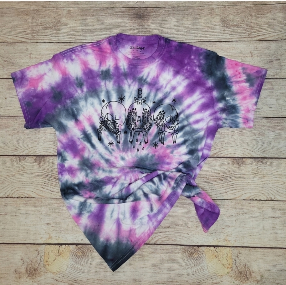 Speak no evil, see no evil, hear no evil tie dye graphic tee shirt